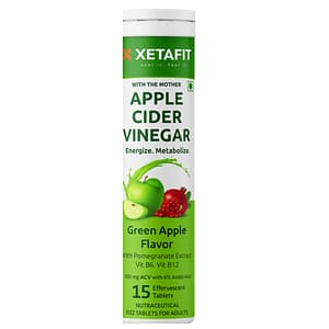 XETAFIT Apple Cider Vinegar Effervescent Tablets for Daily Detox, Weight Loss, Energy Boost and Glowing Skin